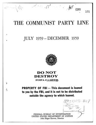 Communist party line   fbi file series in 25 parts - vol. (12)