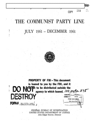 Communist party line   fbi file series in 25 parts - vol. (16)