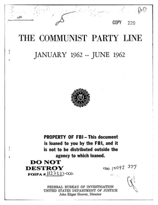 Communist party line   fbi file series in 25 parts - vol. (17)