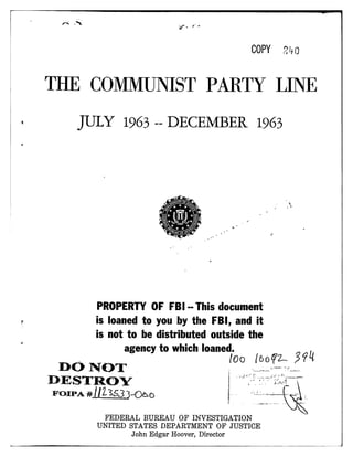 Communist party line   fbi file series in 25 parts - vol. (20)