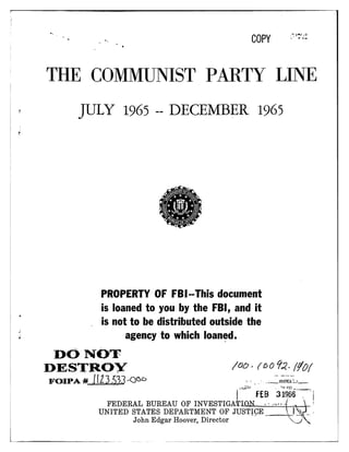 Communist party line   fbi file series in 25 parts - vol. (24)