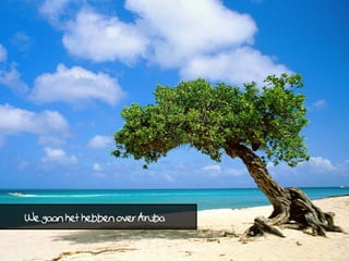 We gaan het hebben over Aruba
 