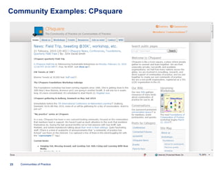 Community Examples: CPsquare Communities of Practice 