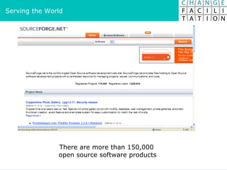 There are more than 150,000  open source software products Serving the World 