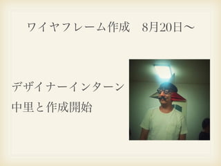 ワイヤフレーム作成 8月20日∼




デザイナーインターン
中里と作成開始
 