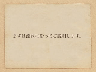 まずは流れに沿ってご説明します。
 