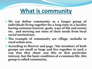 community sociology ppt for 1st year bpt | PDF