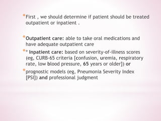 Community acquired pneumonia - Pharmacotherapy | PPTX