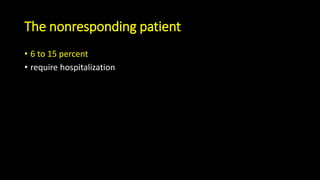 The nonresponding patient
• 6 to 15 percent
• require hospitalization
 
