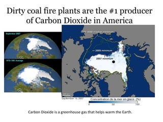 Dirty coal fire plants are the #1 producer of Carbon Dioxide in America Carbon Dioxide is a greenhouse gas that helps warm...