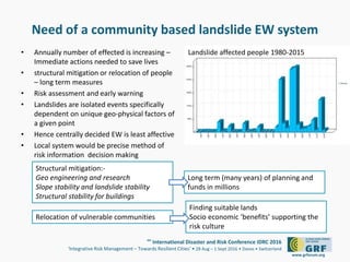Community Based Early Warning System for Landslides The Case of Four ...