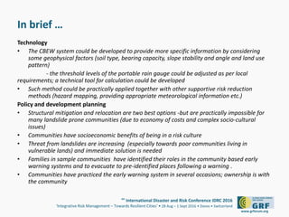 Community Based Early Warning System for Landslides The Case of Four ...