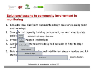 Monitoring biodiversity on the ground with relevance to climate in Brazilian Protected Areas 