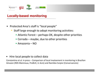 Monitoring biodiversity on the ground with relevance to climate in Brazilian Protected Areas 