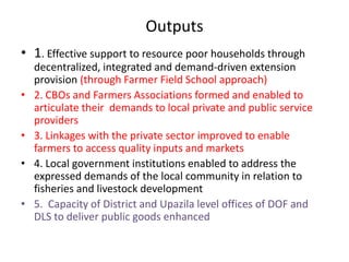 Community-based Organizations in RFLDC, Noakhali: Towards Sustainability of the Agricultural Extension System