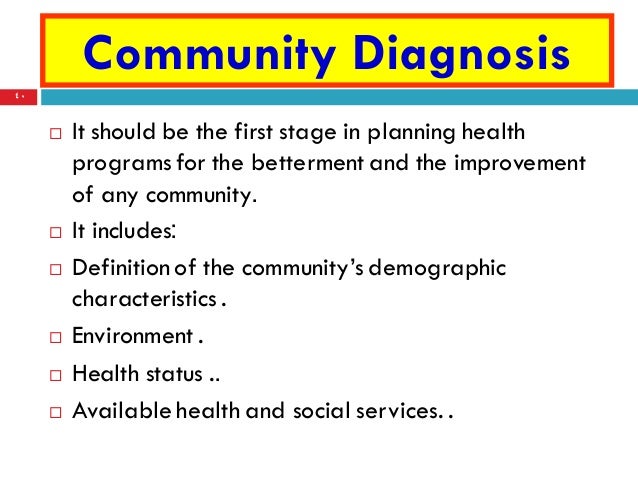 methods of data presentation in community diagnosis