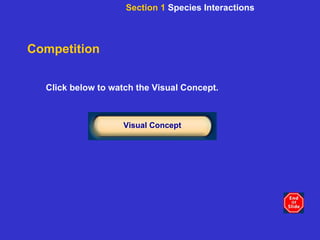 Competition Click below to watch the Visual Concept. Visual Concept Section 1  Species Interactions 