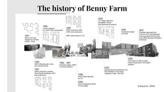 The history of Benny Farm
(Liang et al., 2020)
 