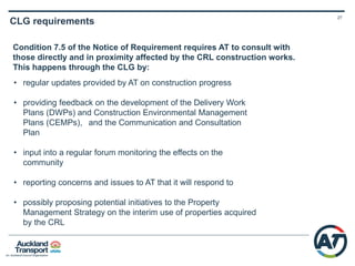 26
Mt Eden Station Redevelopment CRL
 