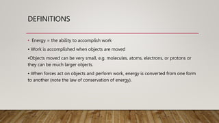 ENERGY RESOURCES
• Energy resources are broadly classified as:
• Conventional energy resources (fossil fuels and nuclear)
...