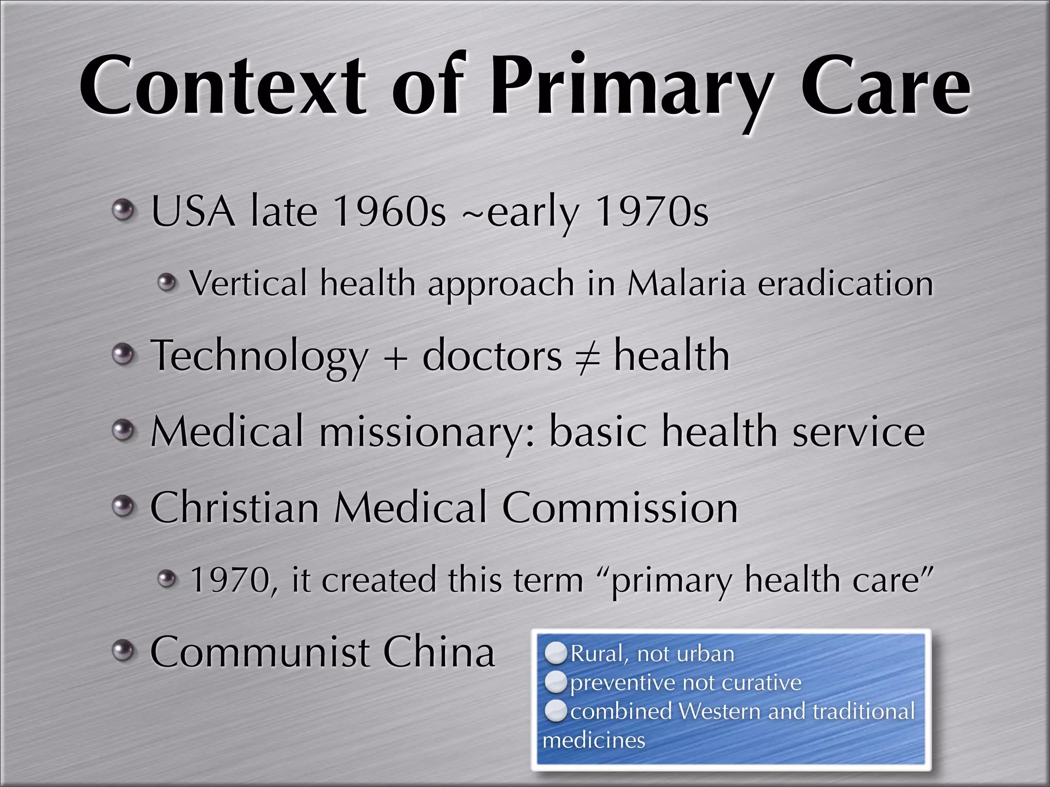 Community Oriented Primary Care