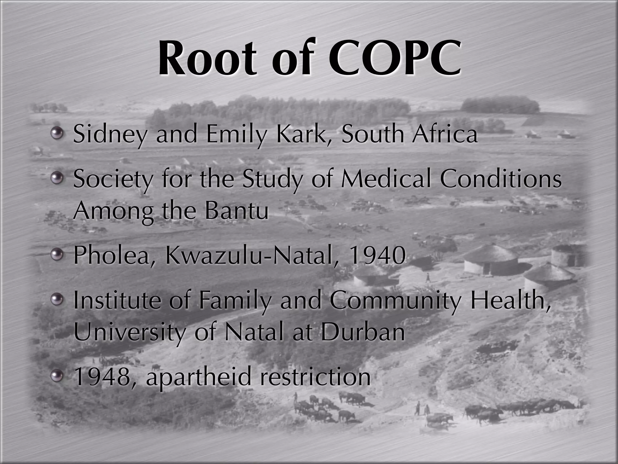 Community Oriented Primary Care