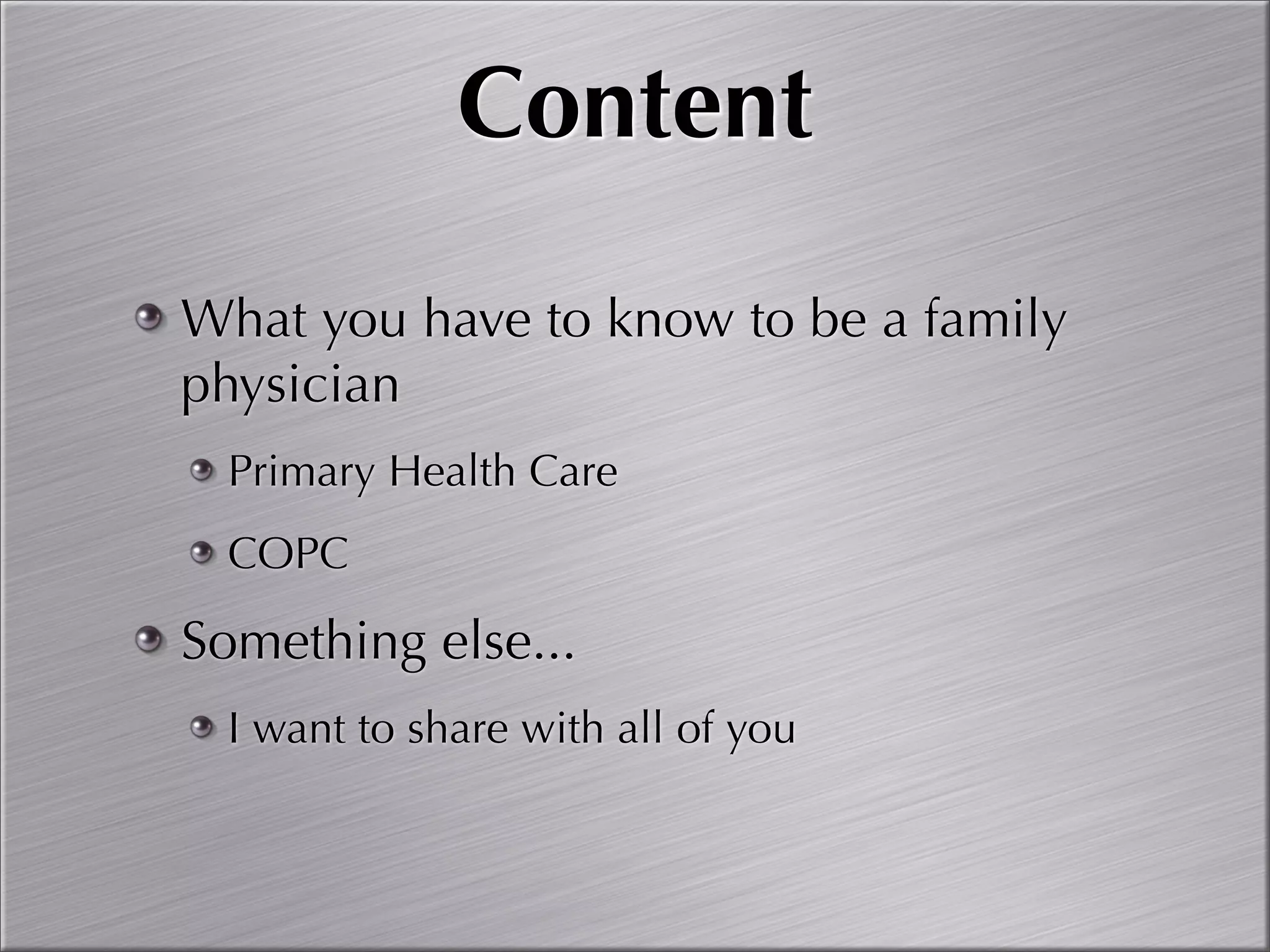 Community Oriented Primary Care