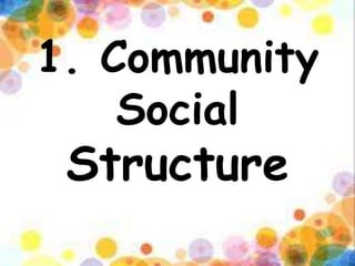 1. Community
Social
Structure
 