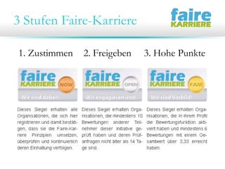 3 Stufen Faire-Karriere
1. Zustimmen 2. Freigeben 3. Hohe Punkte
 