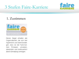 3 Stufen Faire-Karriere
1. Zustimmen 2. Freigeben 3. Hohe Punkte
 