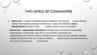 Community Subject Title: Community Engagement, Solidarity, and ...