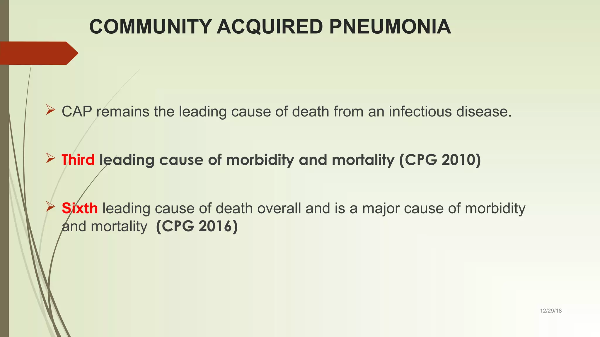 Community acquired pneumonia cpg 2016 | PPT