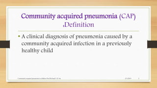 Community acquired pneumonia in 
