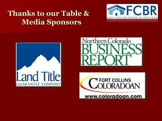 Thanks to our Table & Media Sponsors 