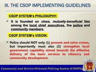 Comprehensive Overview of the Community and Service-Oriented Policing ...