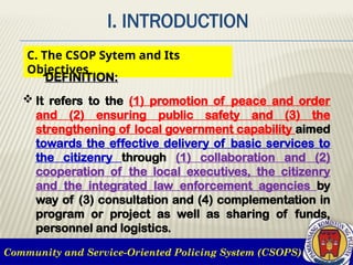 Comprehensive Overview of the Community and Service-Oriented Policing ...