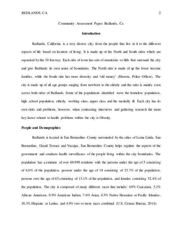 Community assessment paper
