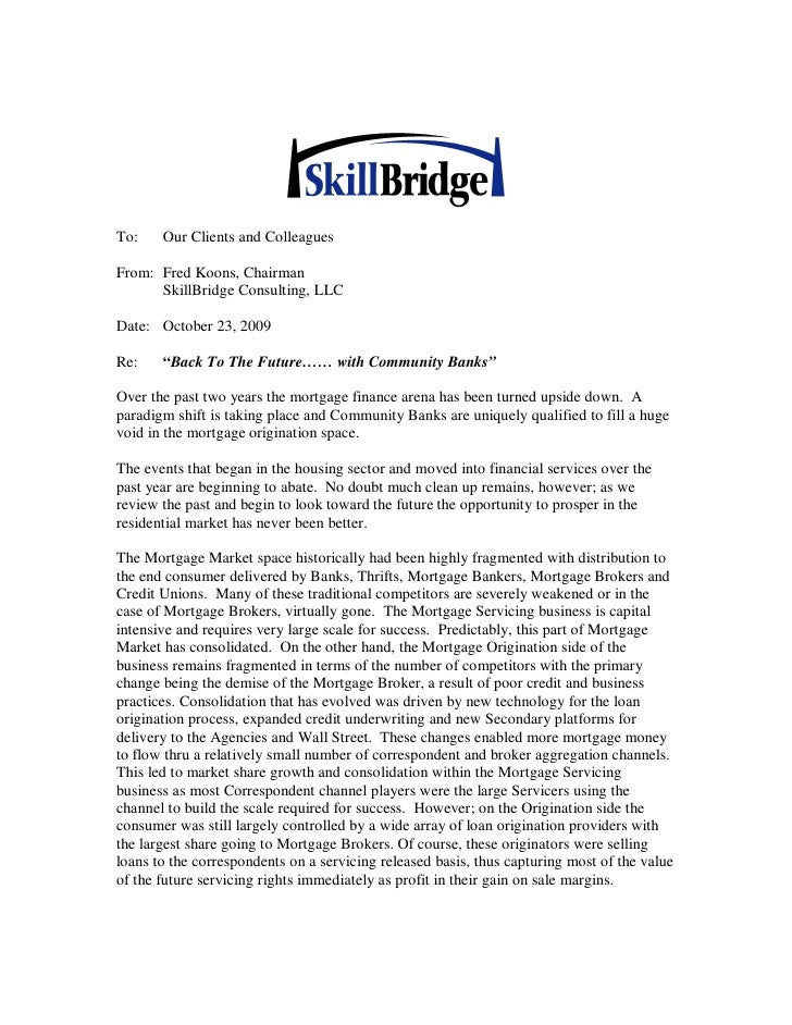 Community Banking Memorandum 10 23 09