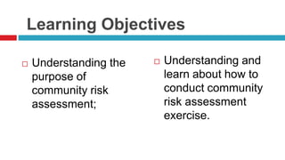 Community Based Disaster Risk Assessment...... | PPTX