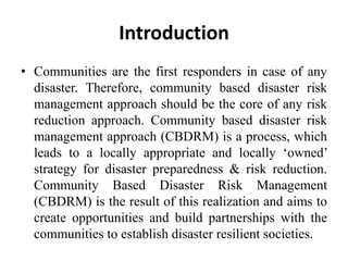 Community based disaster risk management approaches | PPTX