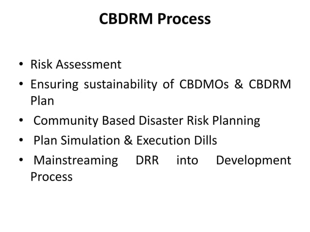 Community based disaster risk management approaches | PPTX