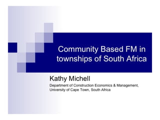 Community Based Fm In Townships In South Afric