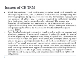 Issues of CBNRM
 