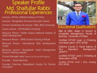 Presentation on Community Based Tourism By Md Shaifullar Rabbi | PPTX