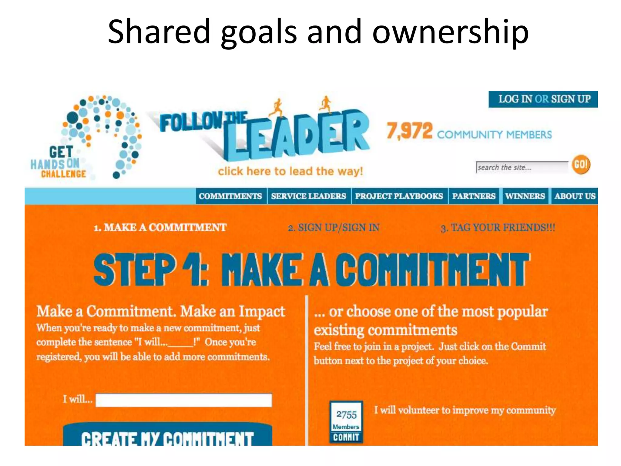 Shared goals and ownership