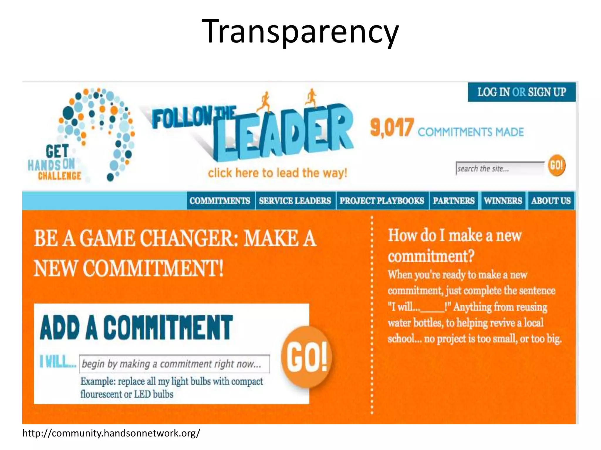 Transparencyhttp://community.handsonnetwork.org/