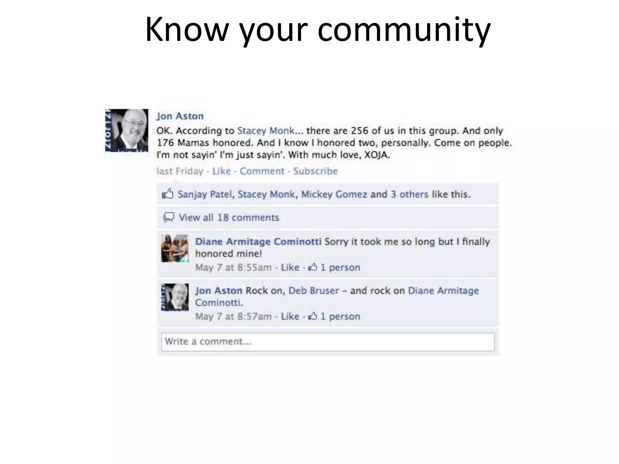 Know your community