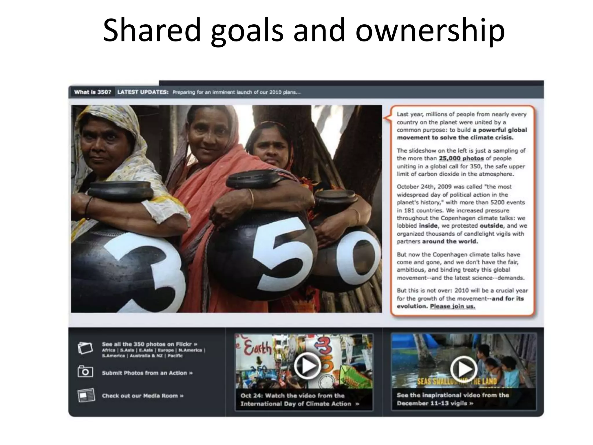 Shared goals and ownership