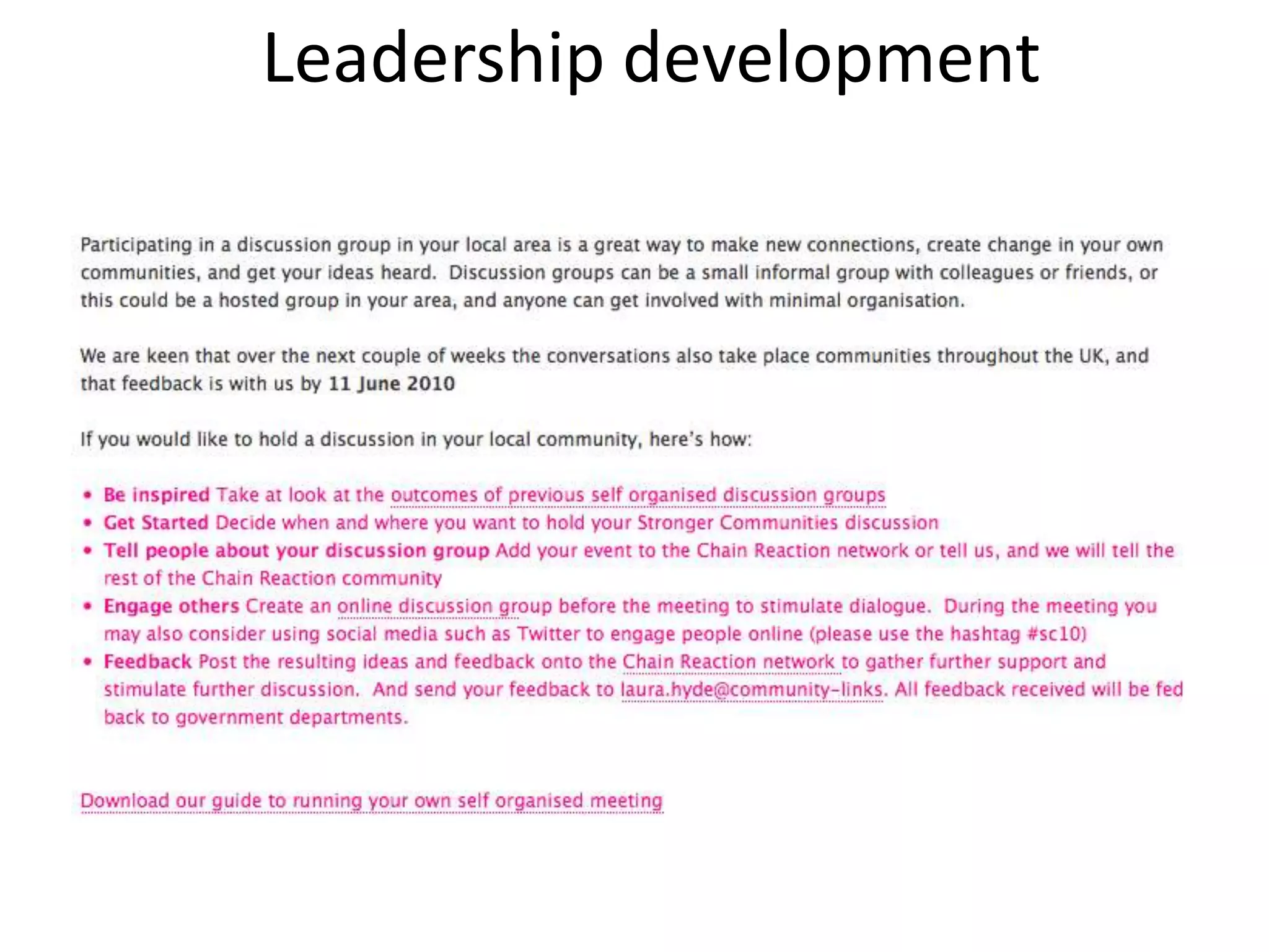 Leadership development