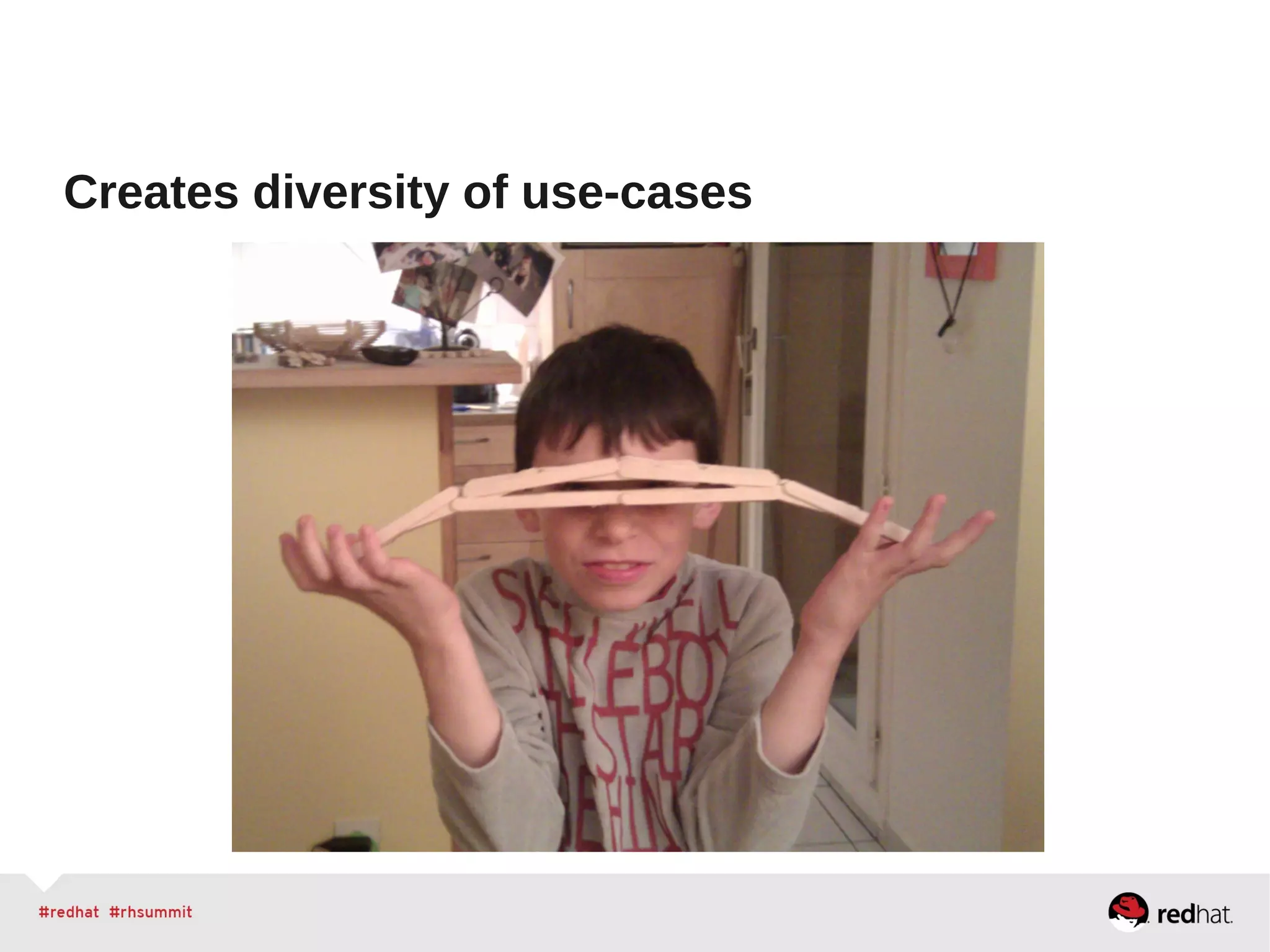 Creates diversity of use-cases
 